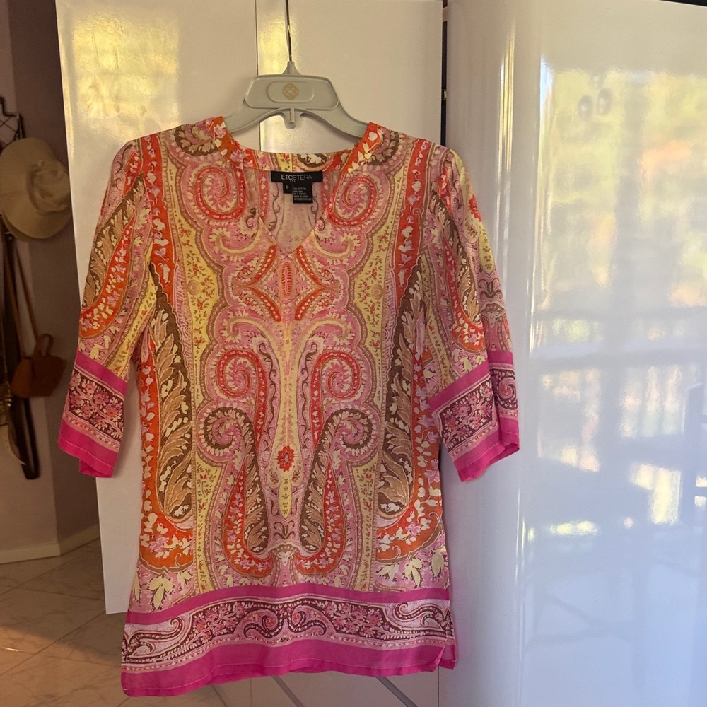 Colorful Paisley Tunic Top